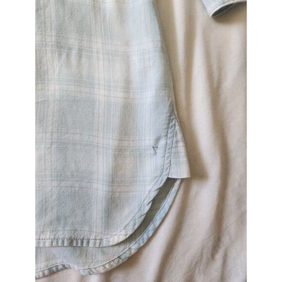 Cloth & Stone Anthropologie Blue Plaid Shirt Dress with Belt Size S - Picture 9 of 13